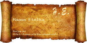Haase Etelka névjegykártya